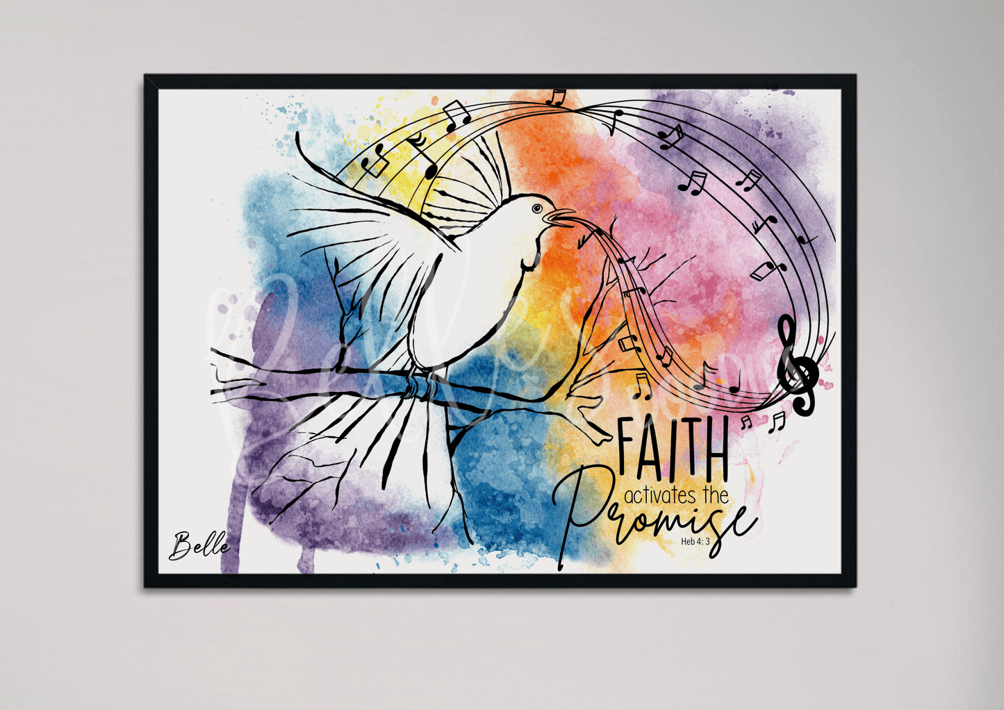 Faith singing Tui to activate the promises of God Printable Art (Digital Download)