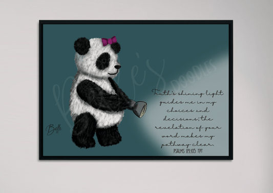 Truth's shining light panda art - digital download