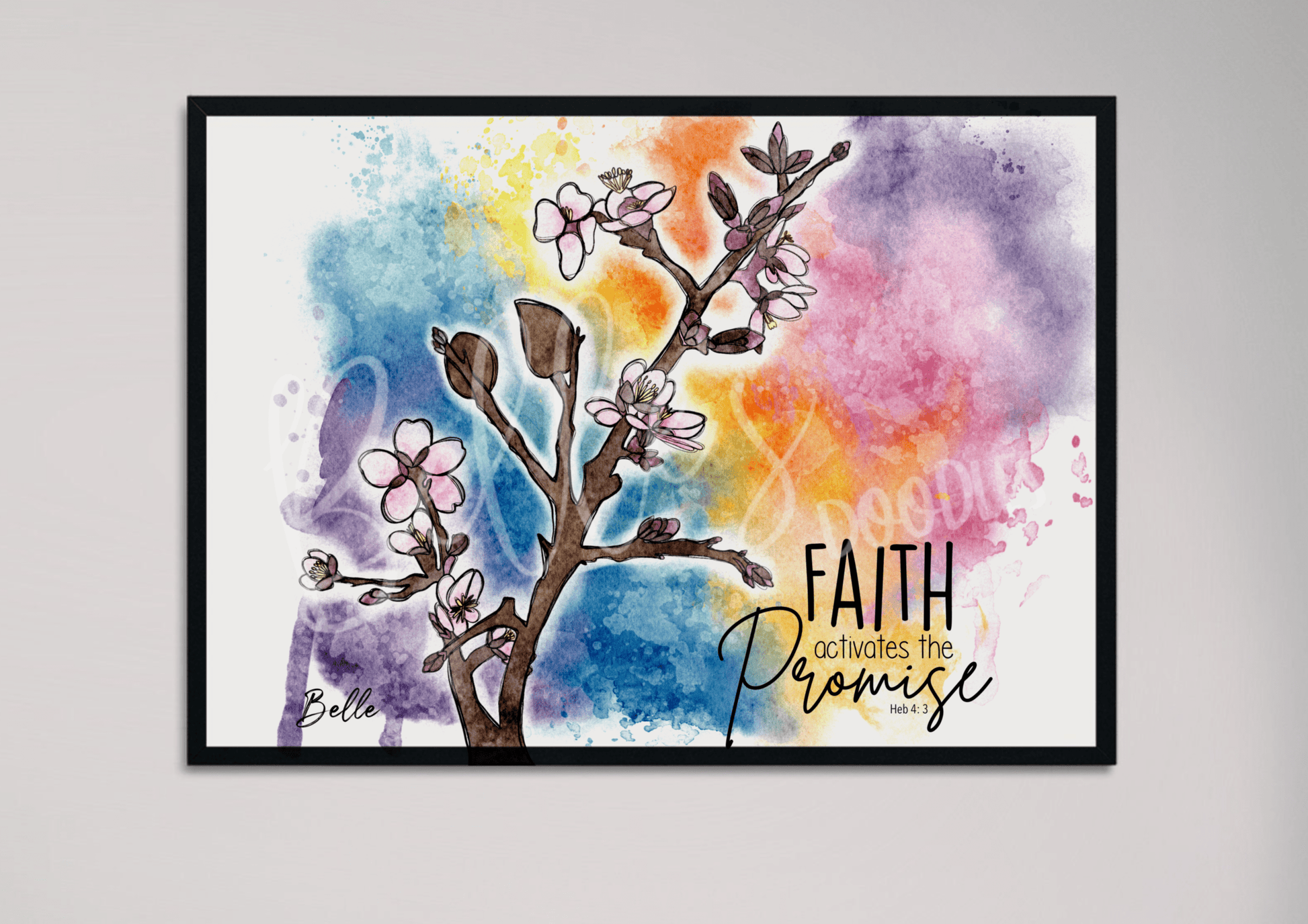 Watercolour Almond Tree Promise Printable Art (Digital Download)