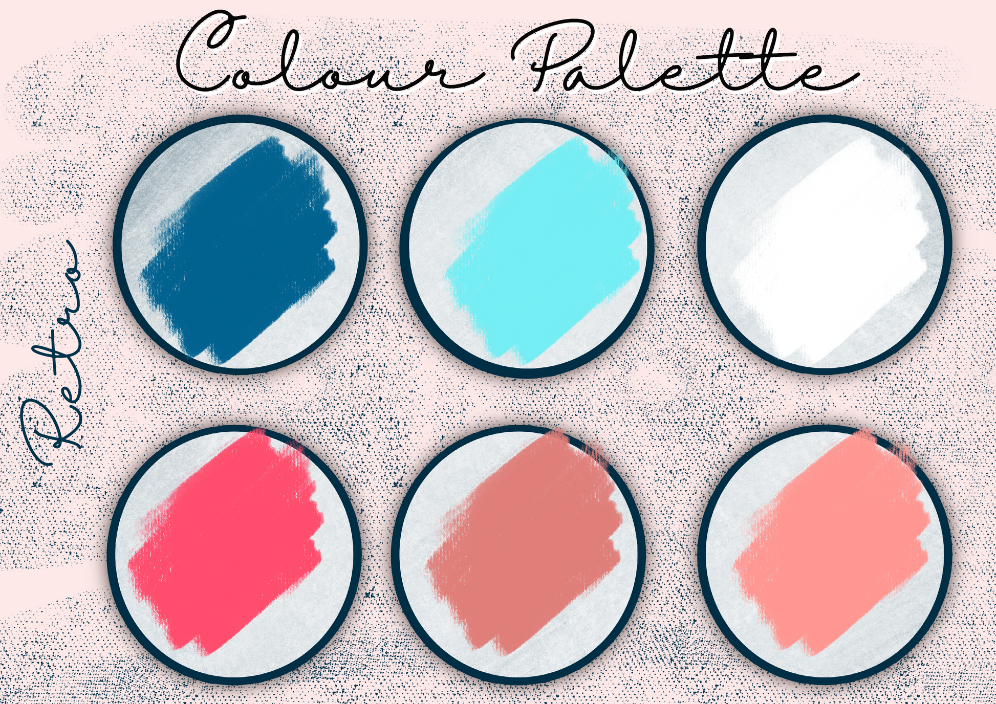 Retro digital planner colour palette